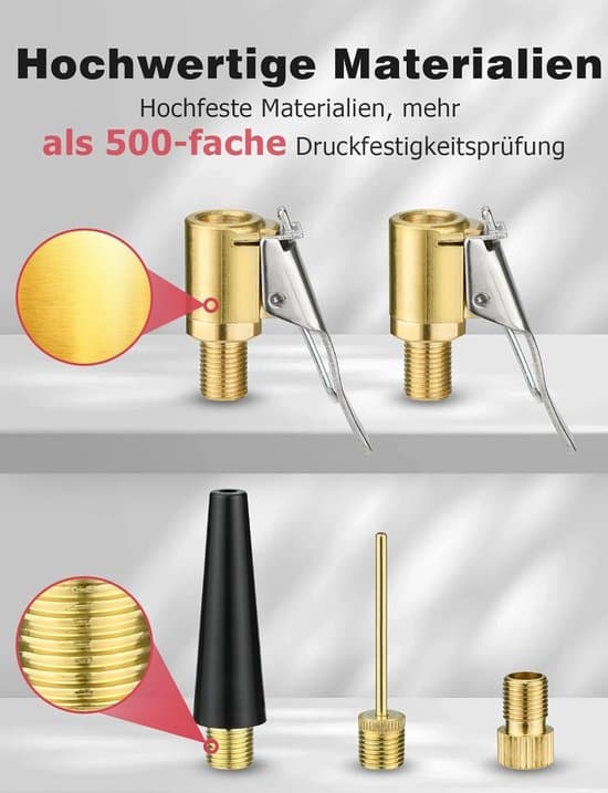 Multifunktionelt ventiladaptersæt - Kompatibel med Bosch EasyPump - Velegnet til bildæk, cykler og bolde - Sort - 1 sæt