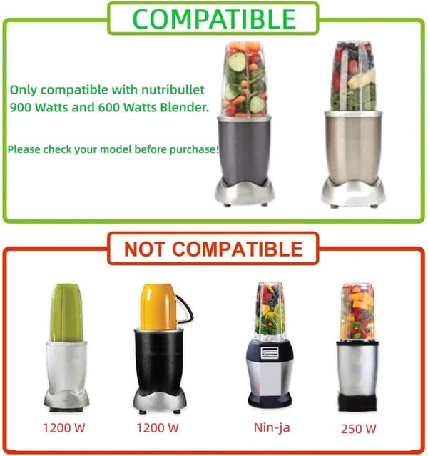 Extractor Replacement Blade Compatible with NutriBullet 600W 900W Pro Series Blender with Silicone Sealing Ring