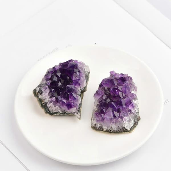 2x Natural Amethyst Quartz Geode Druzy Collection Cluster Specimen 20-30g