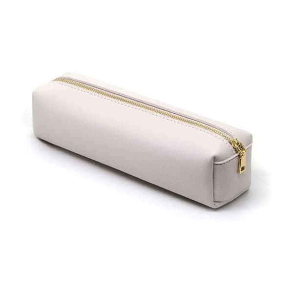 ®RisingFF Penalhus i PU-læder, penalhus, velegnet til studerende drenge og piger, 20,5 cm, beige