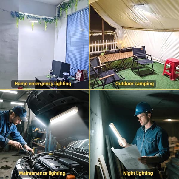 Magnetic Work Light, Rechargeable Magnetic Lamp with Hook and USB Output, for Mechanical/Workshop/Emergency/Car Repair.