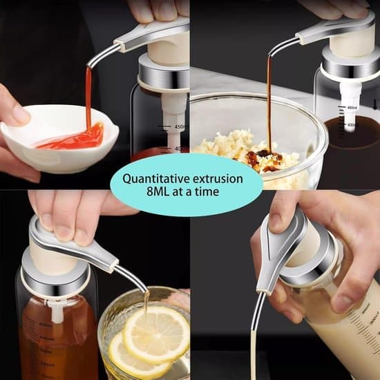 Saucedispenser 500ml Glasflaske Rustfri Pumpe Drypfri Ketchup Dressing [Ho]