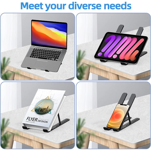 Laptopstativ, Justerbart laptopstativ til skrivebord, letvægts foldbart stativ