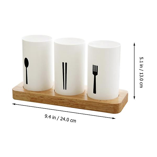 2 Set Grade Oak Baser Köksbestick Spispinnar Dropphållare (vit)Vit24X13X9cm White 24X13X9cm