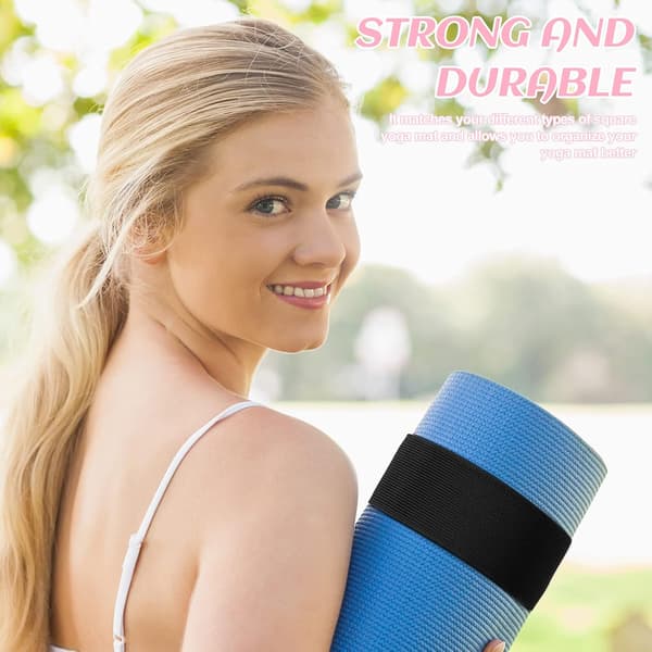 4 st nylon yogamattrem bungee-band för förvaring, svart