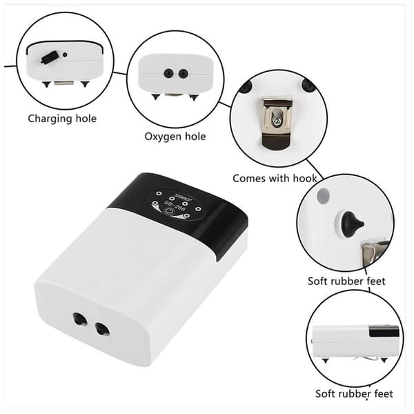 Akvarieluftpumpe, Bærbar Akvarieluftpumpe, USB-syrepumpe