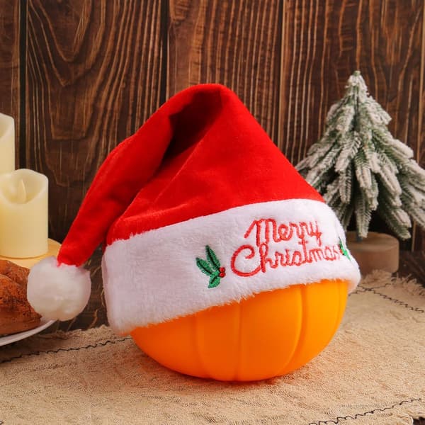 Varm Jul Tykk Hodeplagg Hvit Pelsbrodert Skjerm for Julefester Cosplay Tilbehør Bokstav