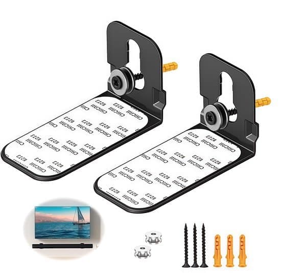 2 Brackets - Speaker Wall Mount - Universal Speaker Wall Mount - Speaker Stand - Universal Speaker Wall Mount Set - Universal - With Anti-Slip [Ho]