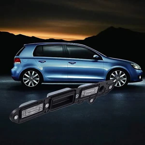 Tailgate handle with microswitch, license plate light, compatible with Touran G (ref. 1T0827574L/1T0827574A).