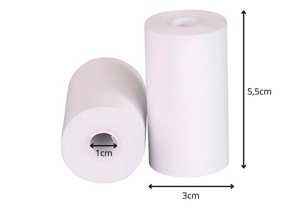 Termopapir 55 mm 5 ruller - For miniskriver, selvklebende 108