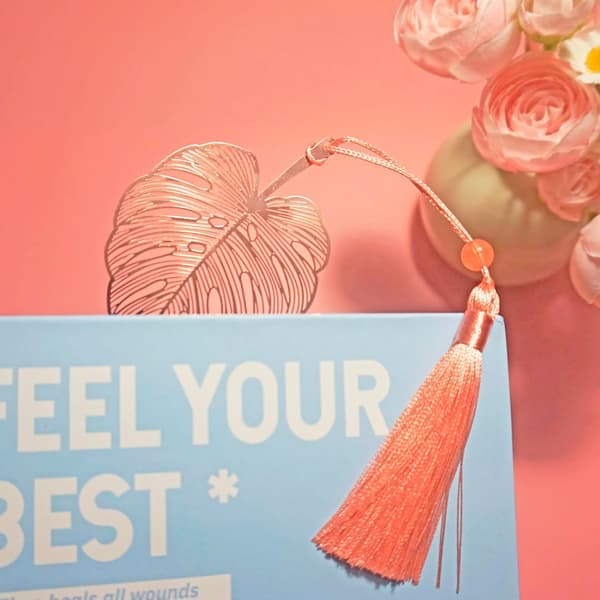 Metal Bookmark with Box - Gift, Present for Students from Mom Grandma Teacher, Mark (Leaf)