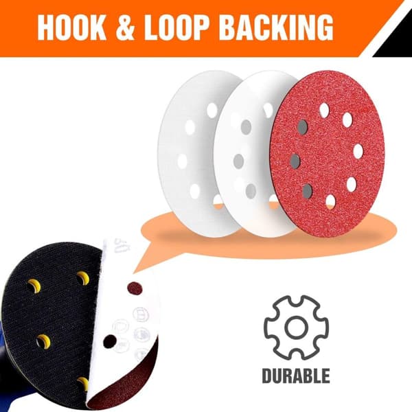 125 mm sandpapir 40 korning sandpapir 70 stykker 8-hulls slipeskive for tilfeldig orbitalsliper