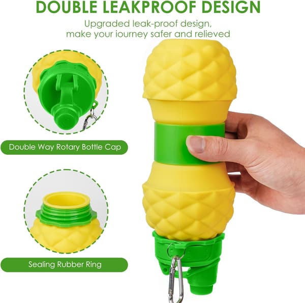 Silicone Collapsible Water Bottle - Foldable Portable BPA-Free Leak-Proof Drinking Bottle for Kids and Camping