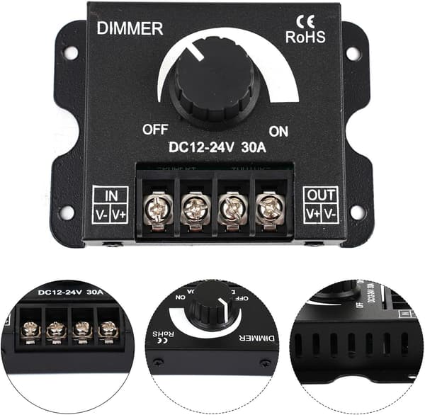 Konstantströmpärlor 30A spänningsregulator för LED justerbar styrenhet enfärgad belysning,