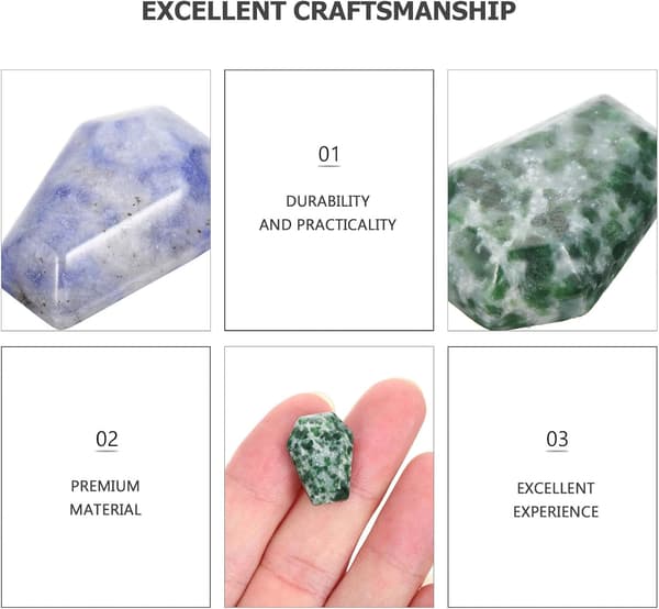 10 stk. naturlige krystalagat mini-kistedesign charms til DIY-øreringe, halskæder, armbånd, smykker