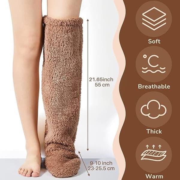 Hussockar - 1 par - Sovsockar - Varma vintersockar - Strumpor - Luddiga toffelsockar