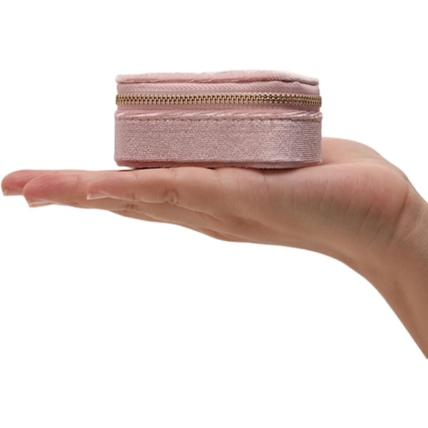 Smykkeskrin til piger Plys Fløjl Lille Rejse Smykkeskrin Organizer til Halskæder Ringe Øreringe Halsbånd Armbånd Rejse Smykkeorganisator Purple