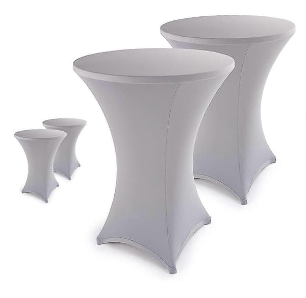 Eleganta antracitfärgade stretchöverdrag för barbord, bistrobord, silvergrå 80, 2-pack Silver  gray 80  2 Set