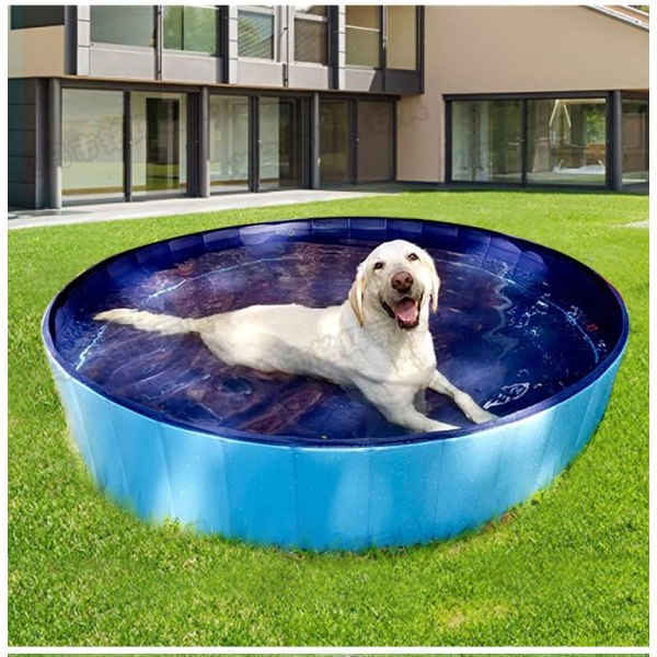 Foldbar Hundebad Pool Sammenklappelig Hundebad Pool Badekar Børnepool til Hunde Katte og Børn - 160*30cm