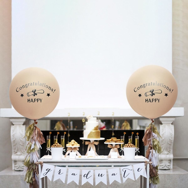 5 stk Sorte Graduation Ballonsticker Selvklæbende Ballondekaler Dekoration DIY Tillykke Brev Black 29*21cm