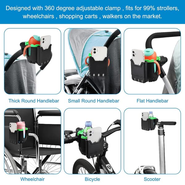 2-in-1 Mukiteline puhelintelineellä, vihreä, universaali C