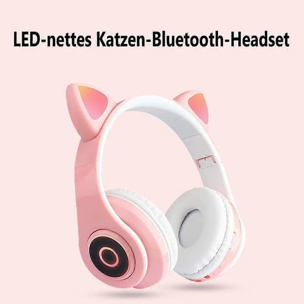 (Svart) Hodetelefoner med LED-lys on-ear hodetelefoner