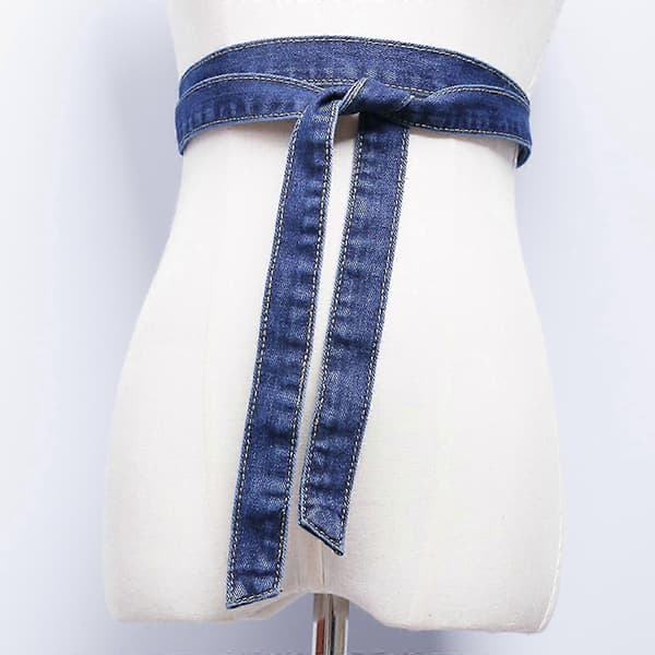 Jeans Midjebälte för Kvinnor Justerbart Knytbälte för Kappa Vindjacka Midja Dekorativt Jeansbälte{AZC} Deep Blue Deep Blue