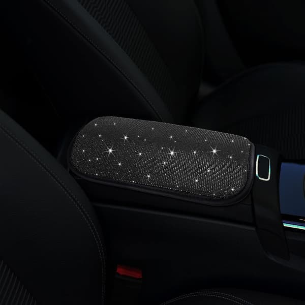 Setti, jossa 3 mustaa bling-autotarviketta naisille, Bling Steerin