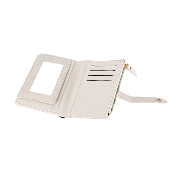 Men's Wallet PU Leather Small Size Multiple Compartments Card Holder Coin Pocket for Everyday Life White