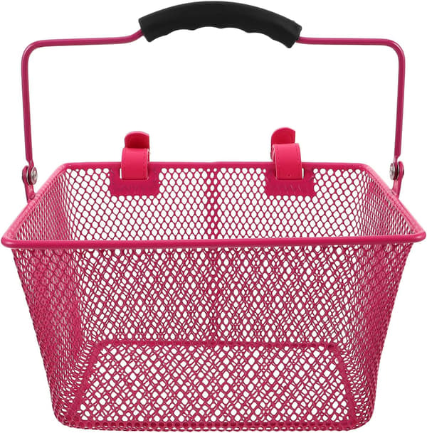 Pink Front-Mounted Bicycle Basket with Quick Release