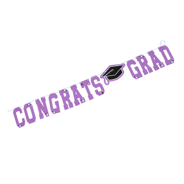 Dekorativ Fotobakgrundsbanner Examenspartaj Hängande Dekoration Lila 23x14cm Purple 23x14cm