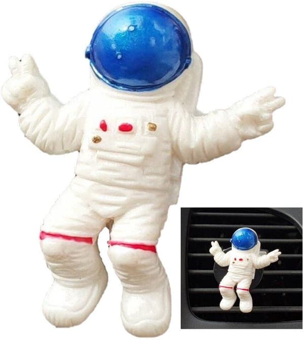Billuftfräschare Tecknad Astronaut Ventilationsaromdiffusor Luftutlopp Parfymklämma för Inredning -
