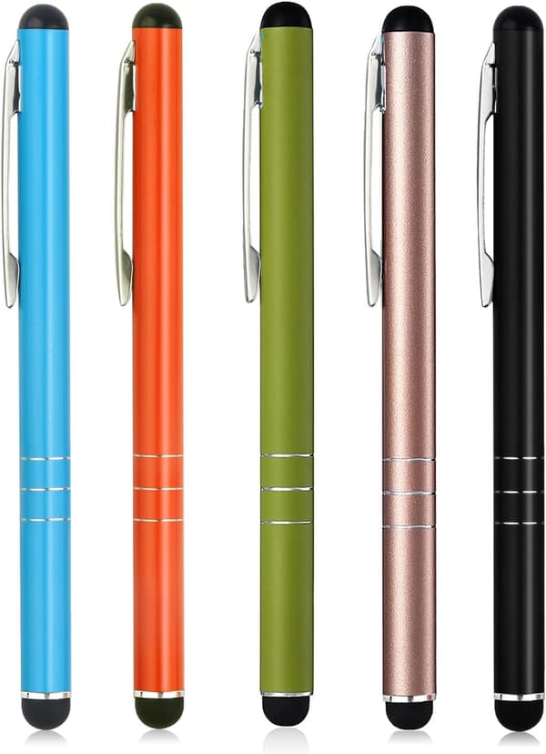 Stylus Pens for Touch Screens, 5-Pack Universal Capacitive Tablet Pen for iPhone, iPad Pro, Air, mini, Air, Samsung Galaxy
