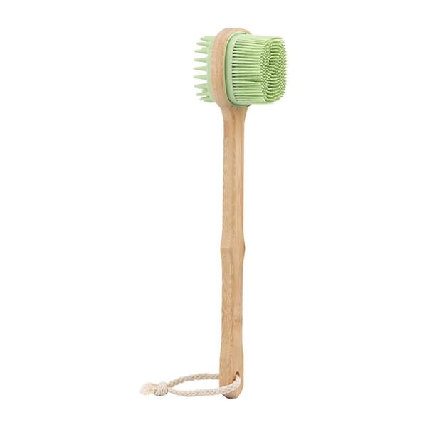 Duschborste Bambu Ryggskrubb för dusch för kroppsduschlotion Kropp Män 32.5cmx7.1cm Grön