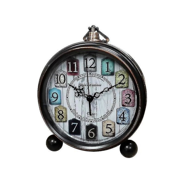 Retro Väckarklocka Studentklocka Liten hållbar praktisk amerikansk klocka för hemmet (utan batteri i brons)