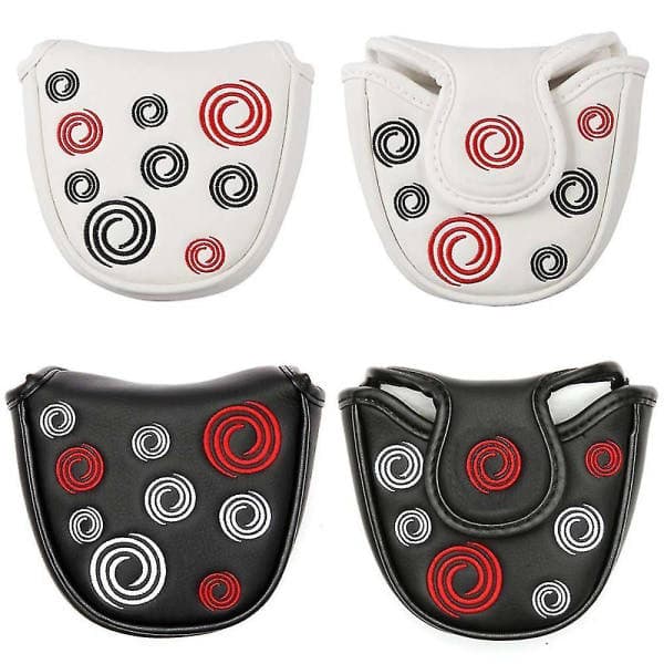 Golf Head Guard Golf Mallet Putter Beskyttelse Lær Head Guard Magnetisk Lukking Enkel Hvit Simple White Simple White