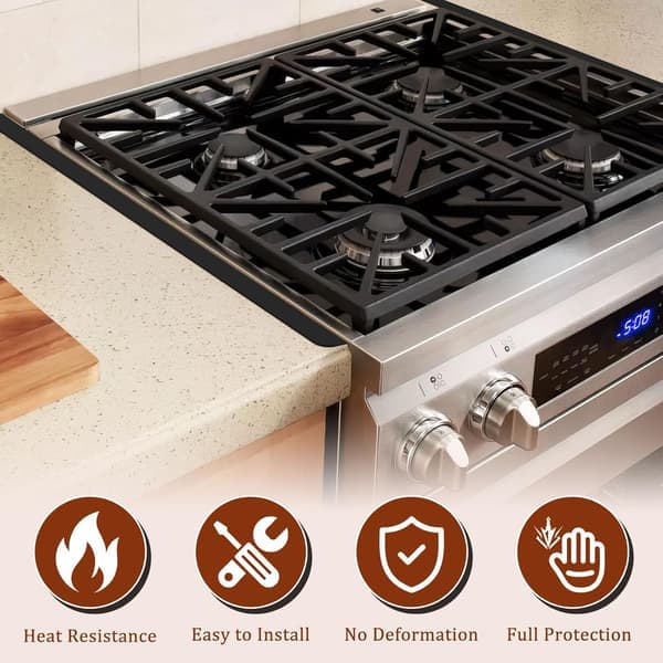 2-pack Extendable Stainless Steel Gap Covers, 35-70 cm Retractable Heat-Resistant Edge Guards for Stove and Countertop