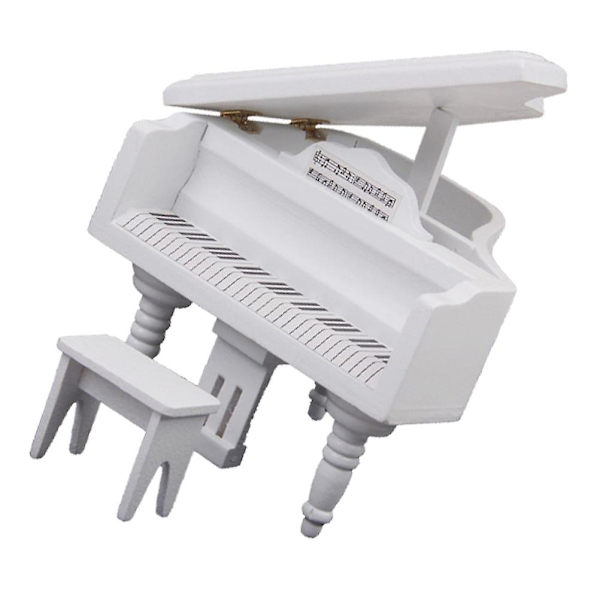 Miniatyyripiano Malli Mini Talo Puinen Piano Koriste Nuken Talo Piano Koriste Valkoinen 8.9X8.8CM White 8.9X8.8CM