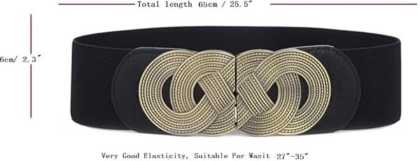 3-pak dame elastisk bælte med bredt vintage design