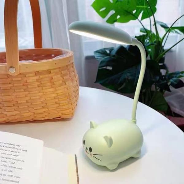 Sød grøn mini-kat natlampe, USB-genopladelig, foldbar til børneværelse GRØN GRØN GRØN gRÖN gRÖN