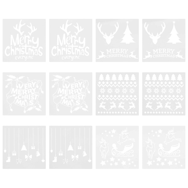 12 st julformar Keksformar Chokladblomformar Kreativa Dessertformar Vit 13X13CM White 13X13CM