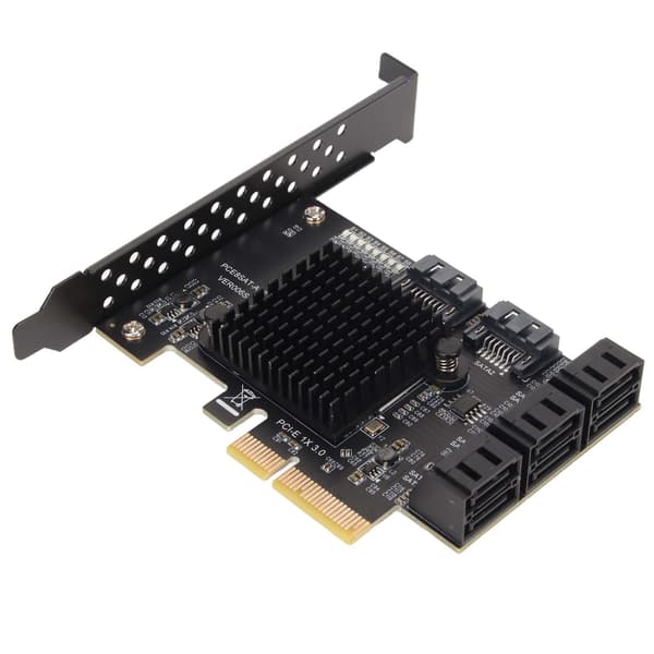 SATA-kort 8 porte Understøtter Hot Swappable Boot System Disk PCIE til SATA 3.0 udvidelseskort med kort baffel til Windows til Linux