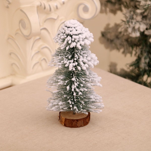 3 stk med trebase for juleborddekorasjon Vinterhåndverk Ornament Borddekor Lagdelt snøfrostet juletredekorasjon for hjemmet