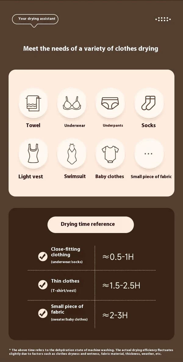 Mini Portable Folding Electric Dryer with Smart Timer for Quick Drying. Home Storage Cabinet with Drying Bag and Winter Accessories.