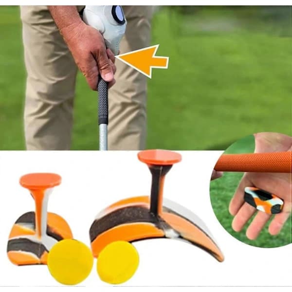 Golf Grip Trainer, Golf Training Aid, Non-Slip, Comfortable Grip, Easy Adhesive Pad, Swing Training Equipment Improves Performance.