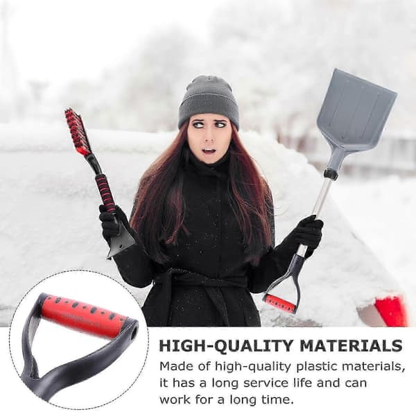 1 pc D-shaped Shovel Handle Iron Shovel Handle Snow Shovel Handle (black, red)-FCY