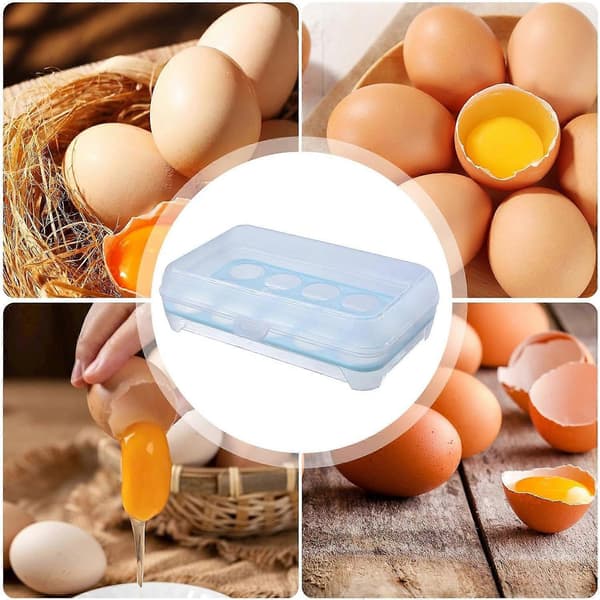 Eggholder - Eggboks med 15 rom for kjøleskap | Bærbar eggoppbevaringsbeholder