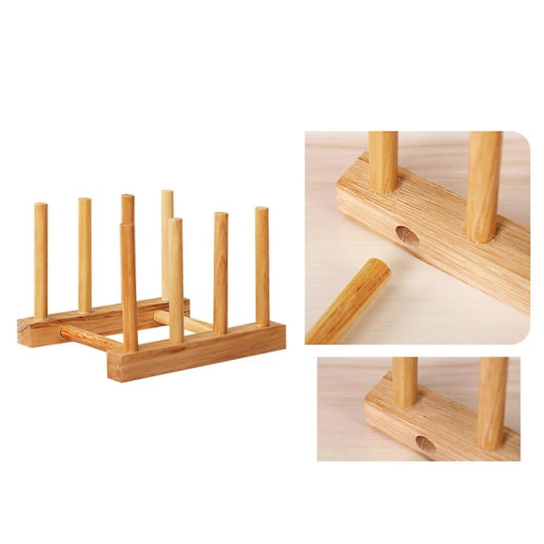 Solid Wood Oppvaskstativ Oppvaskstativ Hylle Bambus Oppvaskstativ Oppvaskstativ Tørkebrett Tørkebrett Oppbevaring Kjøkken Skap Organizer
