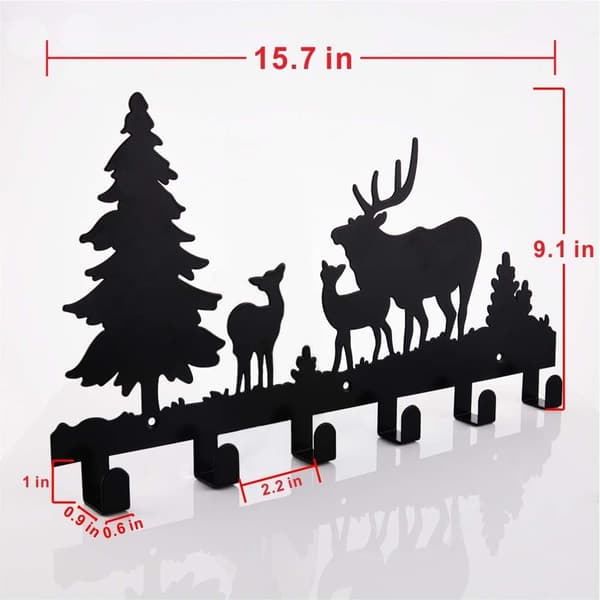 Wall Mounted Coat Hooks with 6 Hooks, Metal Wall Decor