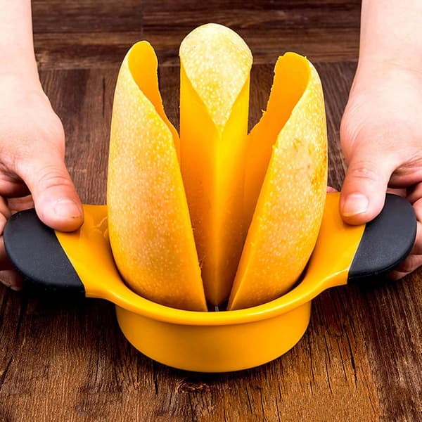 Mango Slicer & Divider with Stainless Steel Blade - Ergonomic Handle, Easy Pit Removal & Divider for Perfect Slices